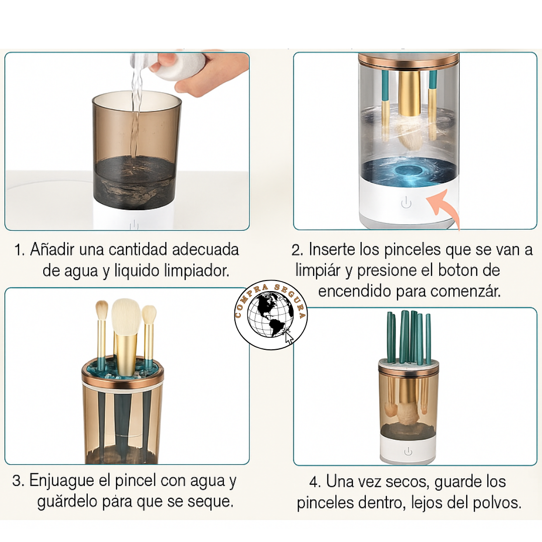 🧼 BrushClean Pro – Limpiador Eléctrico de Brochas