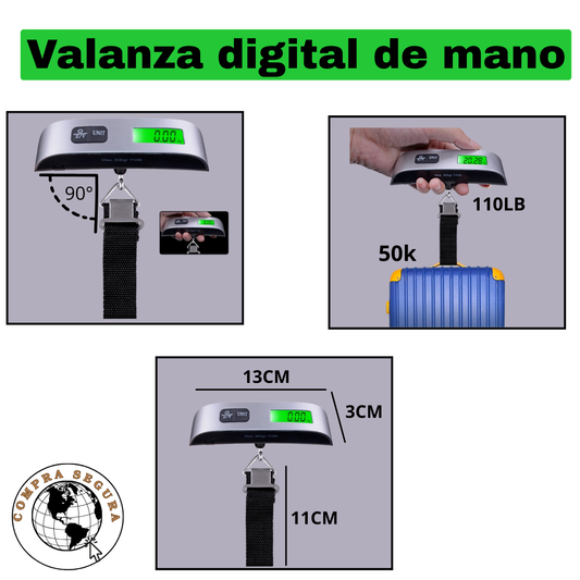 LugWeight Pro – Báscula Digital Portátil para Equipaje (110 lb)